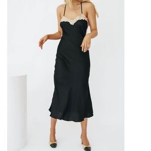 Verge Girl learn French slip midi dress